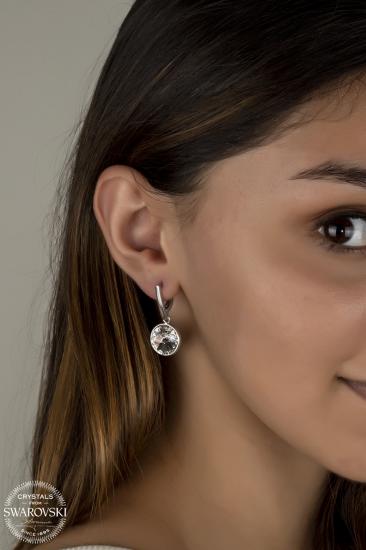 Union Crystal Kadın Beyaz Sallantılı Gümüş Küpe