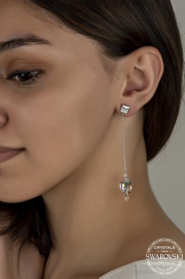 Union Crystal Kadın Parlak Özel Kesim Zirconia Kadın Gümüş Küpe