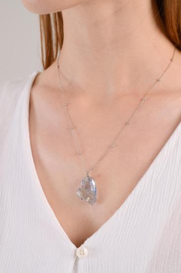 Union Crystal Kadın Aqua Kalp Gümüş Kolye