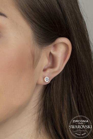 Union Zirconia Kadın 0.72 Karat Tektaş Rose Gümüş Küpe