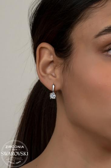 Union Zirconia Kadın 2.56 Karat Pırlanta Montür Tektaş Gümüş Küpe
