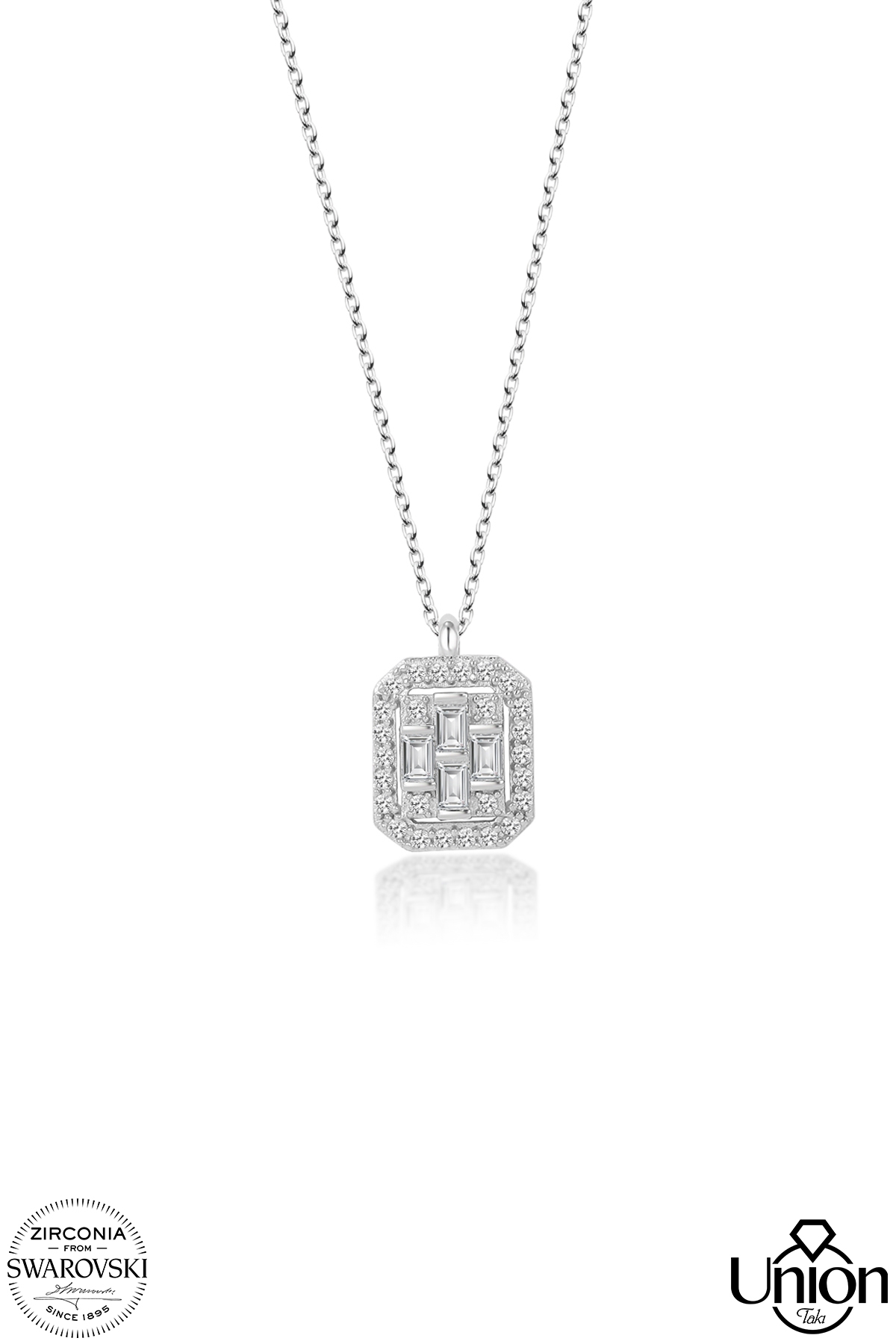 Union Zirconia Kadın Octagon Gümüş Kolye