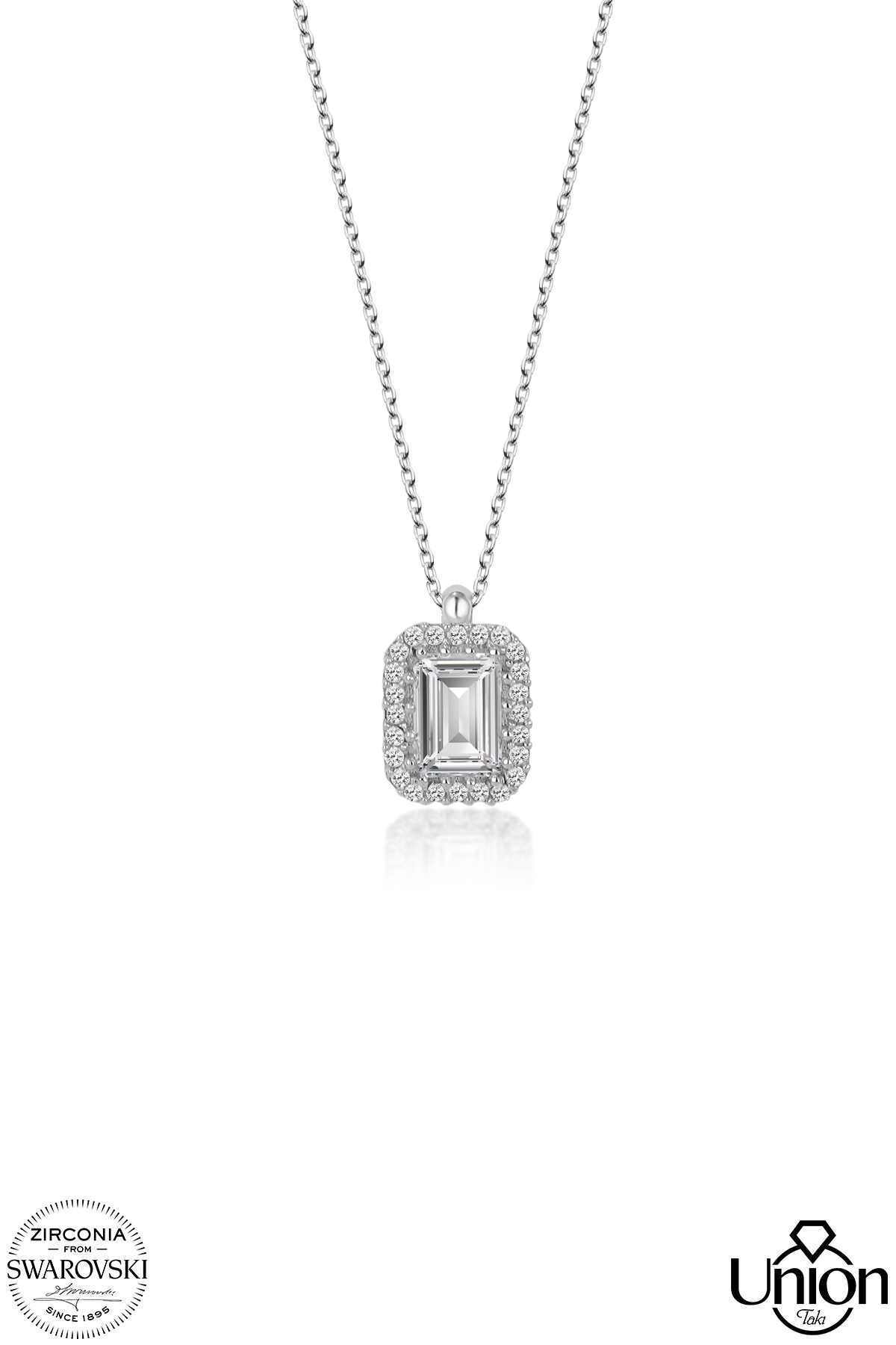 Union Zirconia Kadın Octagon Gümüş Kolye
