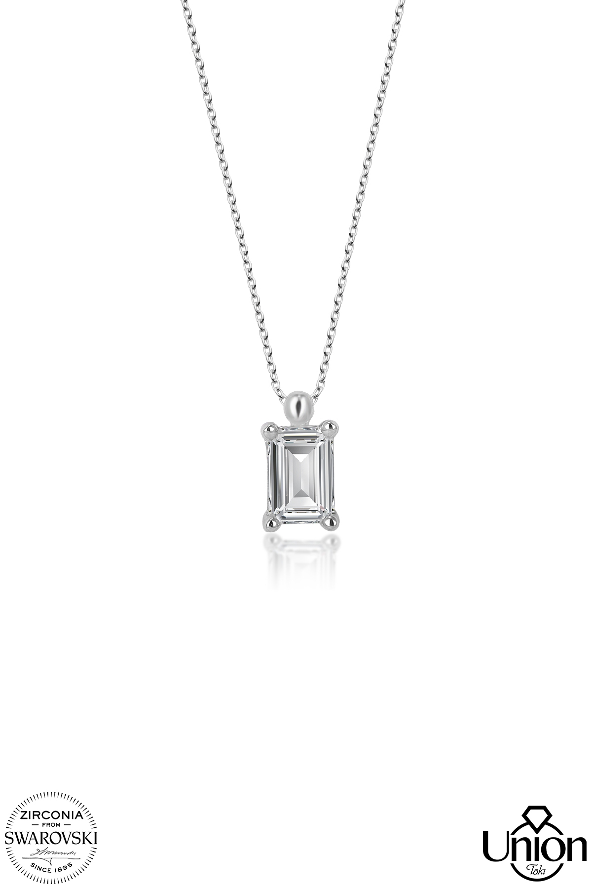 Union Zirconia Kadın Octagon Montür Gümüş Kolye