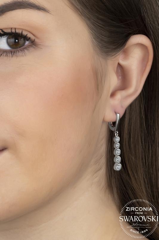Union Zirconia Kadın Beştaş Sallantılı Gümüş Küpe