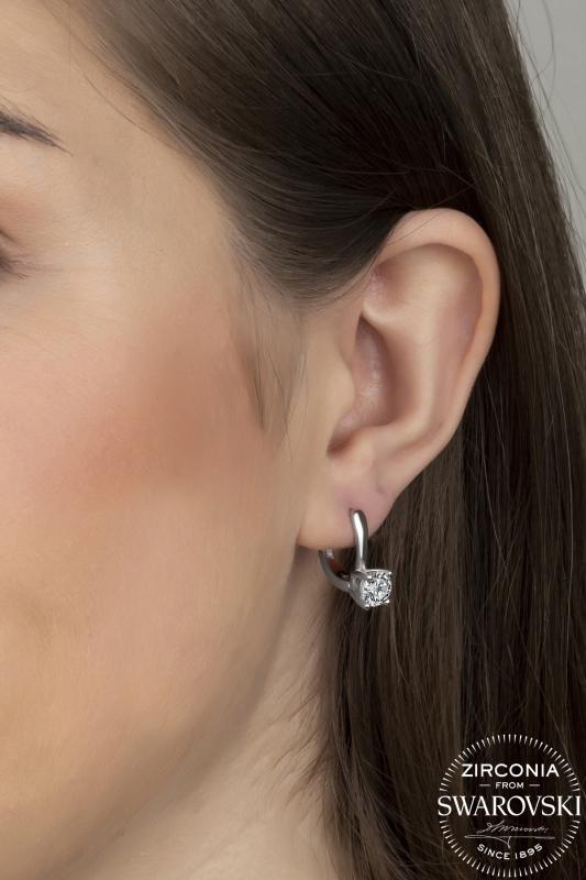 Union Zirconia Kadın 1.68 Karat Pırlanta Montür Tektaş Gümüş Küpe