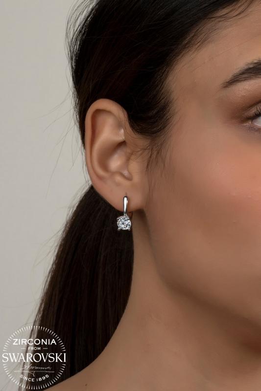 Union Zirconia Kadın 2.56 Karat Pırlanta Montür Tektaş Gümüş Küpe