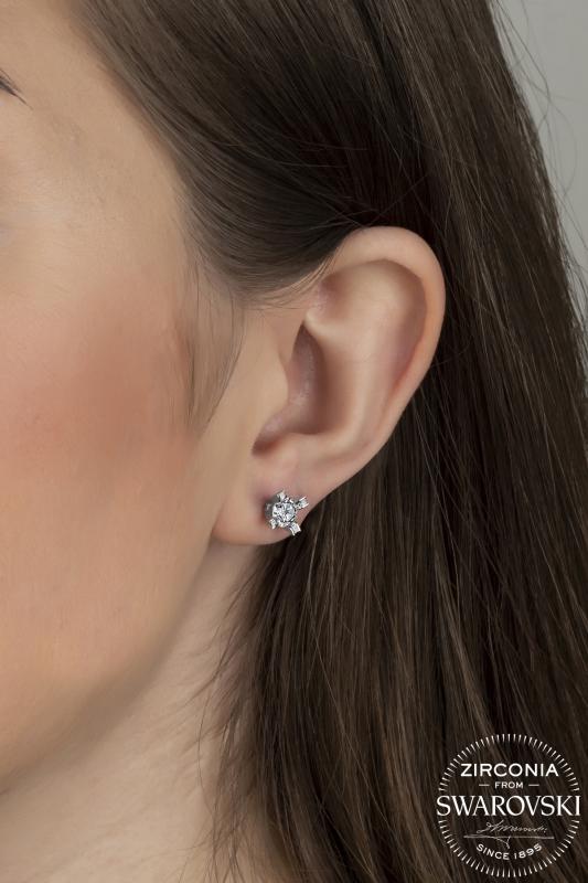 Union Zirconia Kadın 0.92 Karat Tektaş Gümüş Küpe