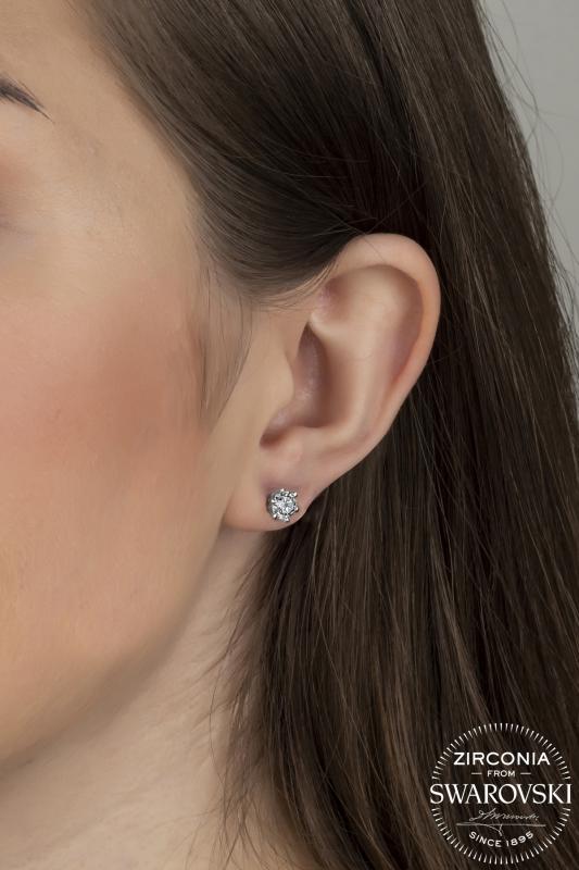 Union Zirconia Kadın 1.68 Karat Tektaş Gümüş Küpe